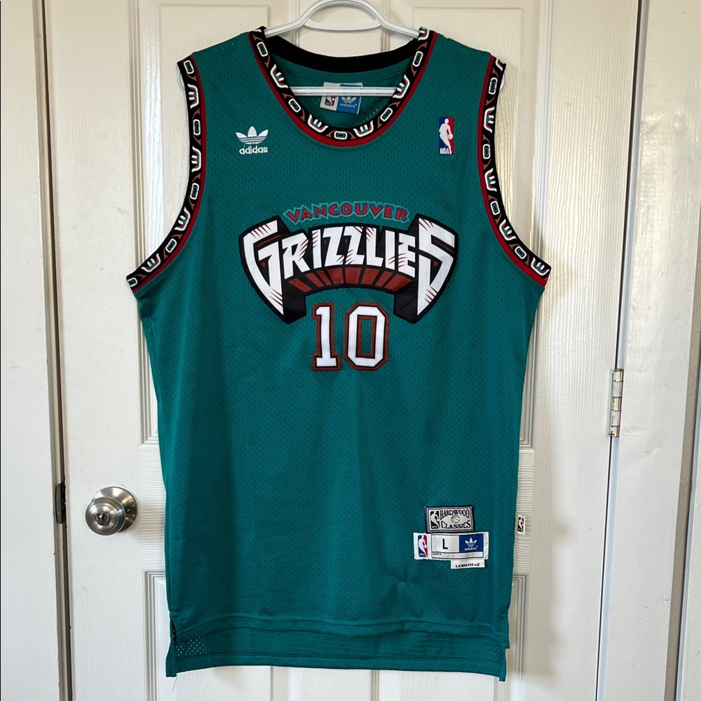 Vancouver Grizzlies #10 Bibby Teal Basketball Jersey Size Large